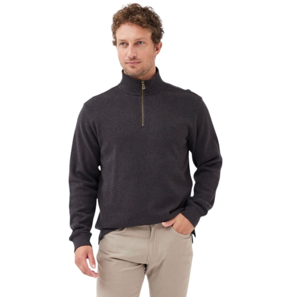 Rodd & Gunn NWOT Black 1/4 Zip Cotton Sweater Size Small